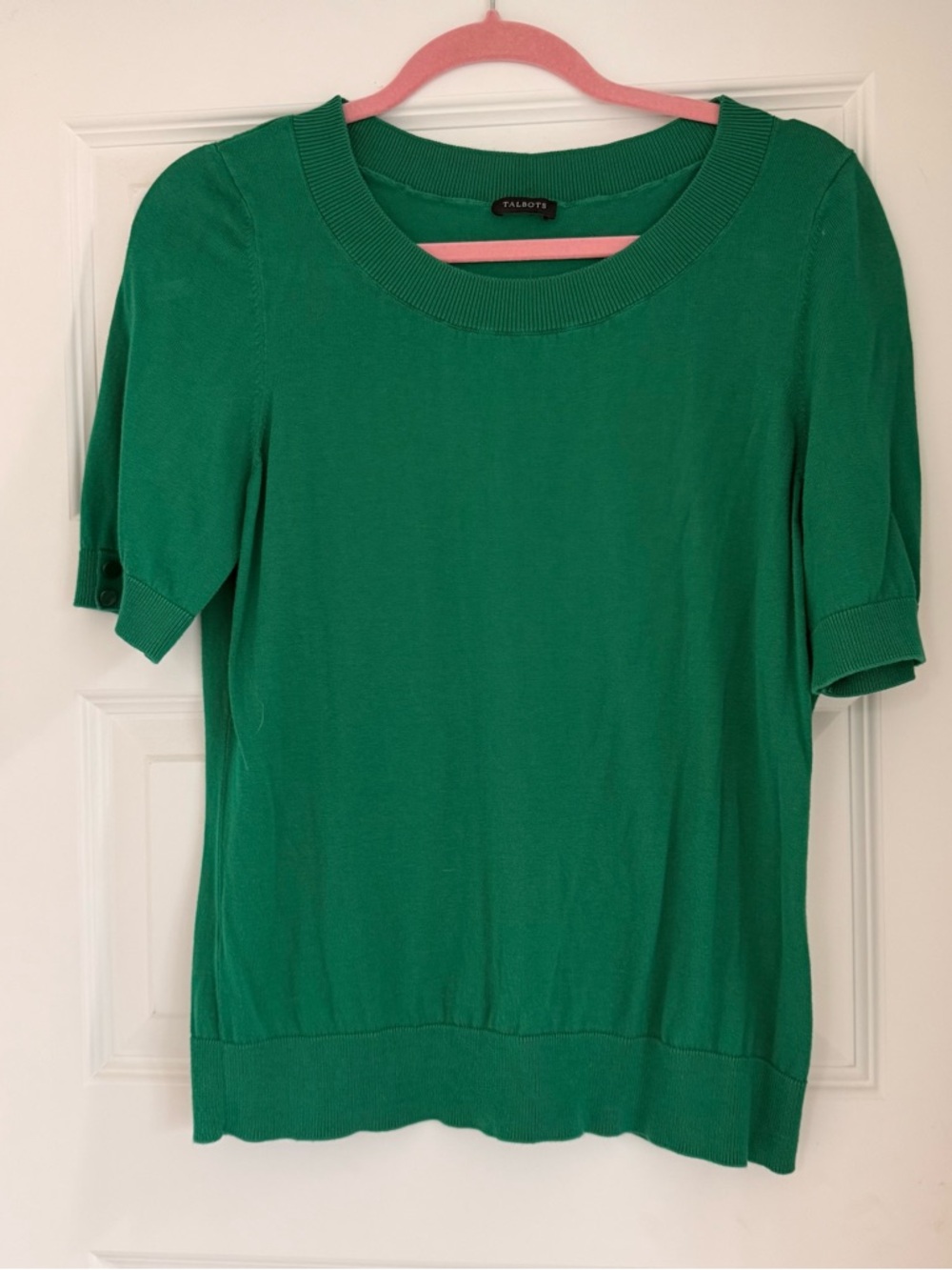 Talbots Emerald Green Ribbed Crewneck Top